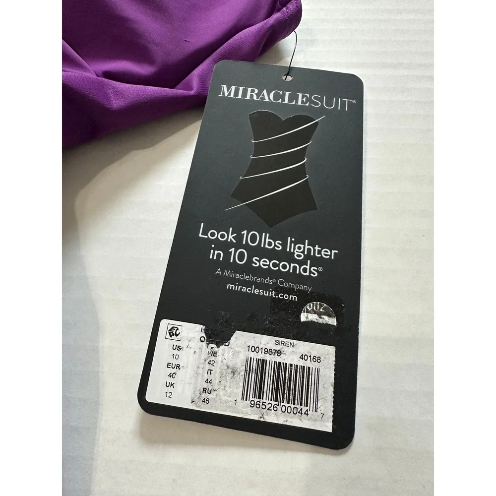 Miraclesuit Siren One Piece Swimsuit 10 Purple Orchid‎ Slimming NEW